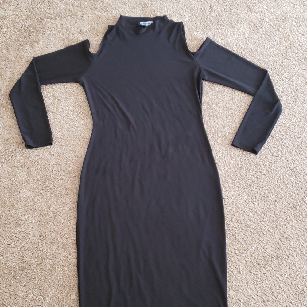 peek a boo shoulder midi bodycon dress PLUS SIZE